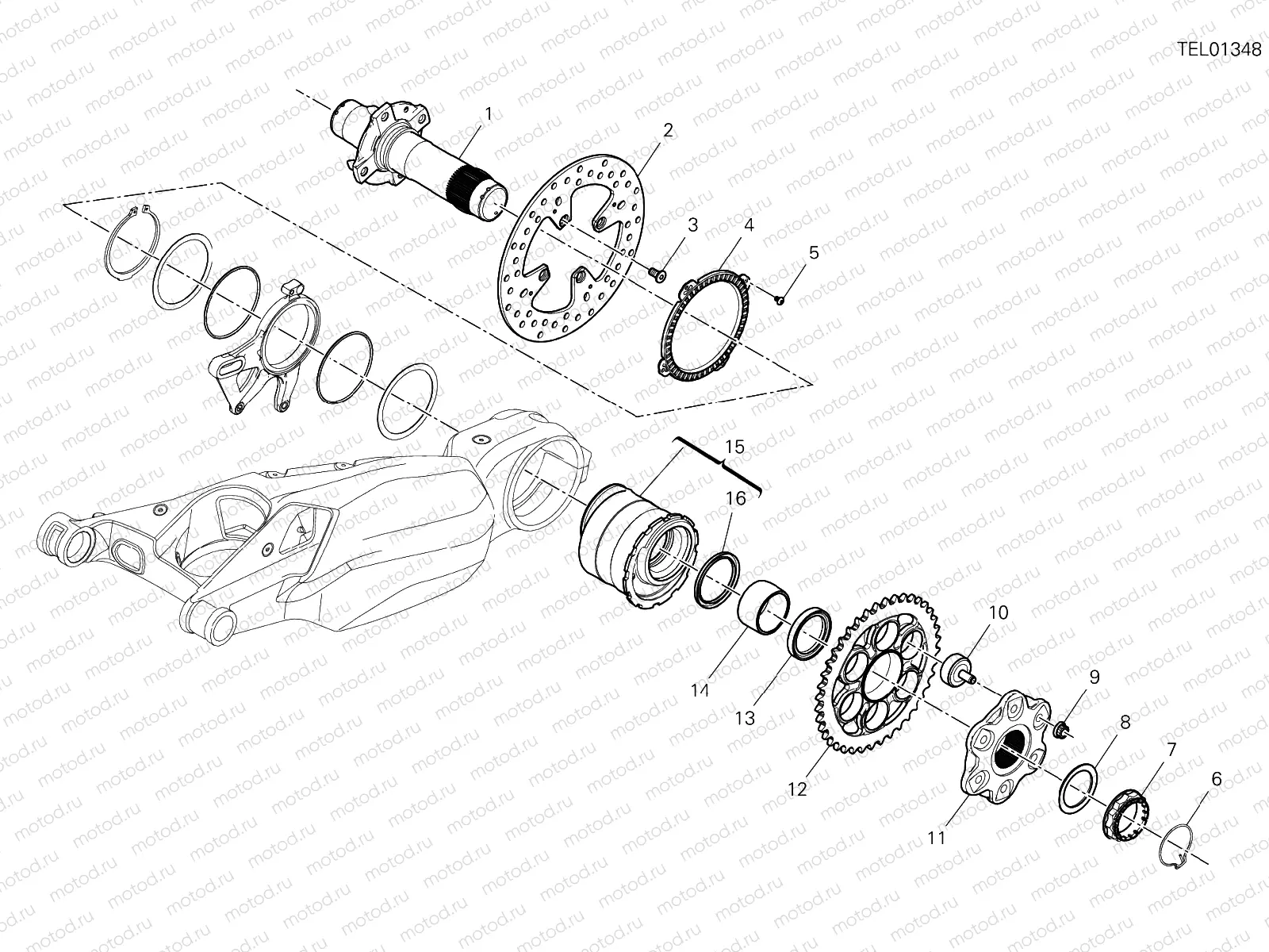 REAR WHEEL SPINDLE [MOD:SFV4 S]