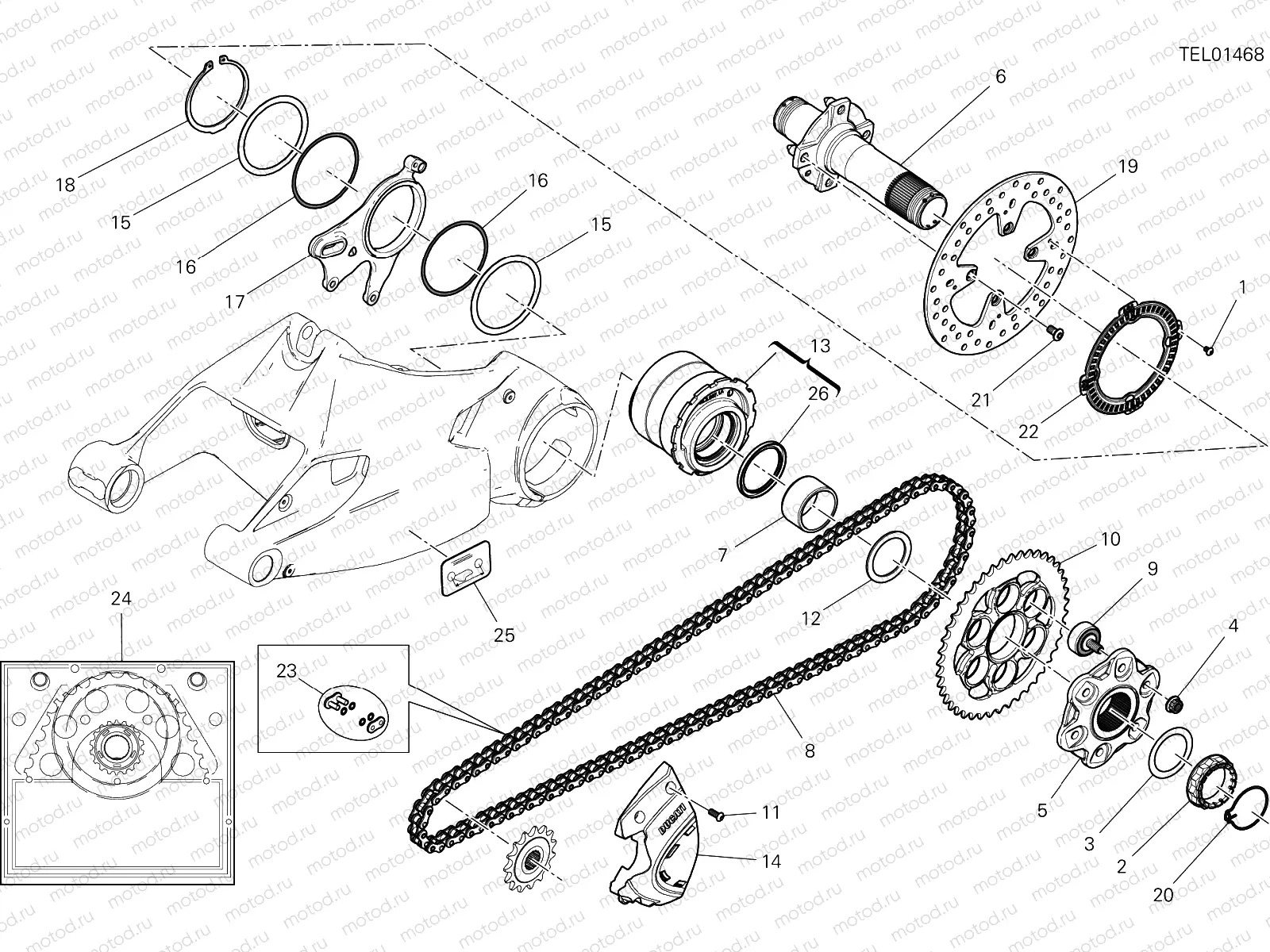 REAR WHEEL SPINDLE [MOD:SS 950]