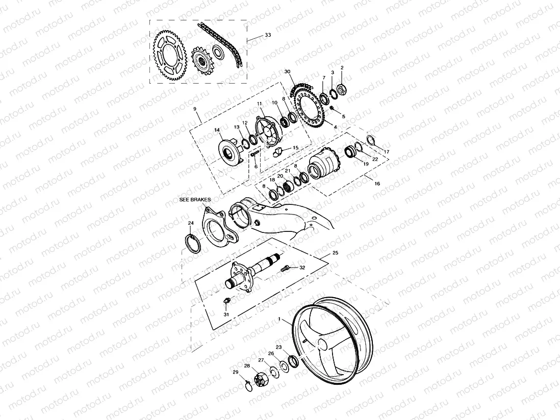 Rear Wheel/Final Drive 161318 »
