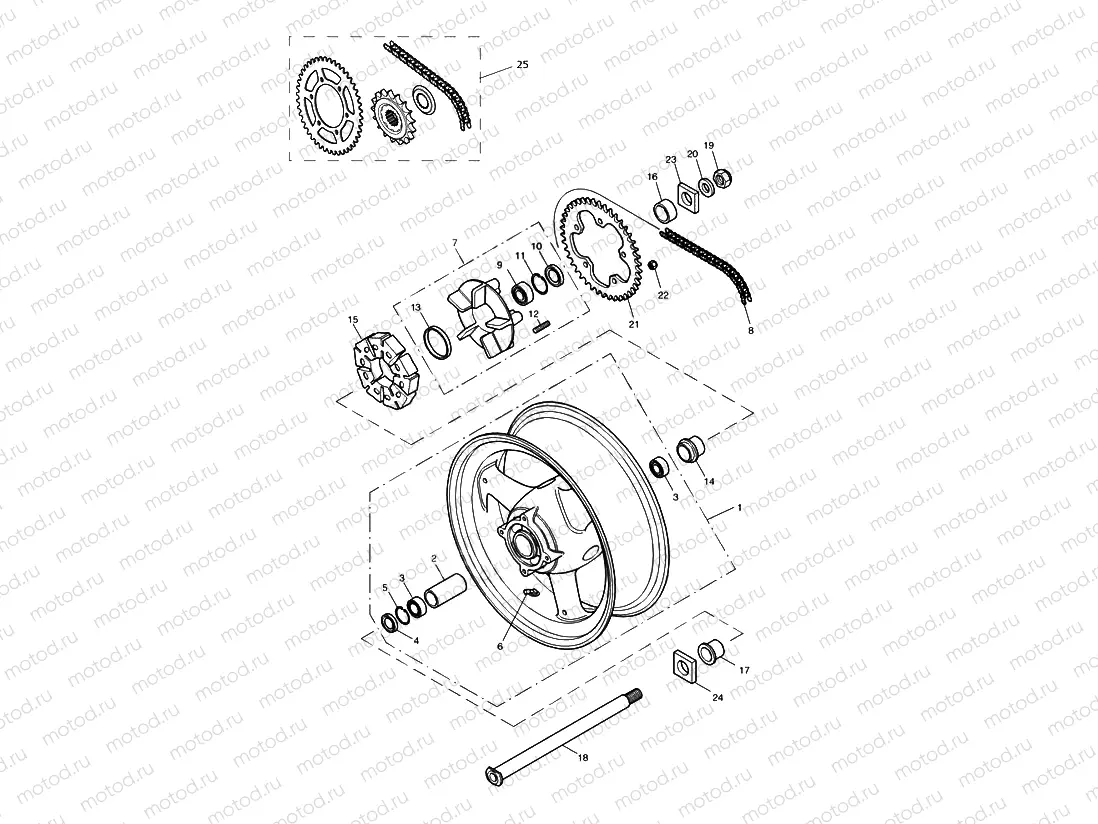 Rear Wheel/Final Drive Double sided swingarm