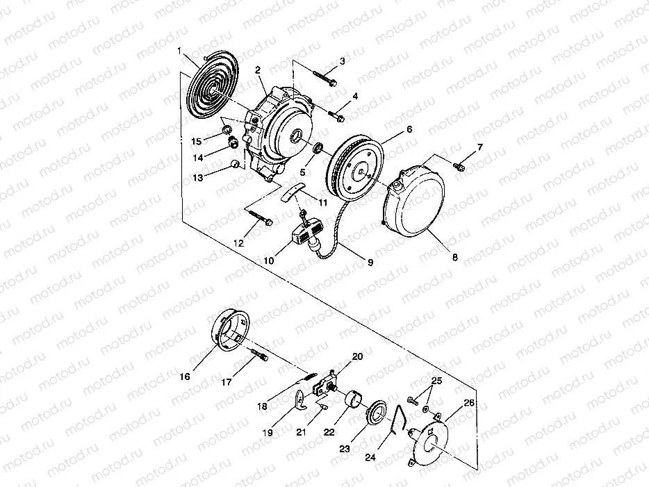 RECOIL STARTER 2X4 350L W937539 (4924032403036A) | RECOIL STARTER 2X4 350L W937539 (4924032403036A)
