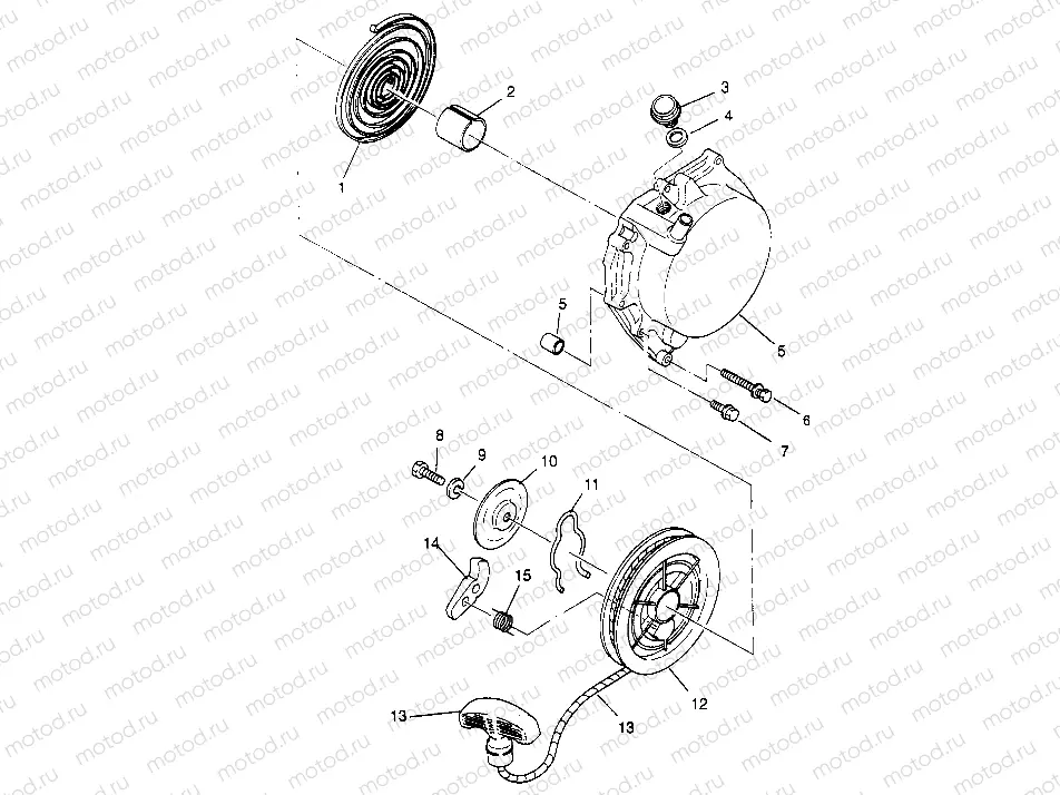 RECOIL STARTER 2x4 400L W957540 (4930093009D007) | RECOIL STARTER 2x4 400L W957540 (4930093009D007)