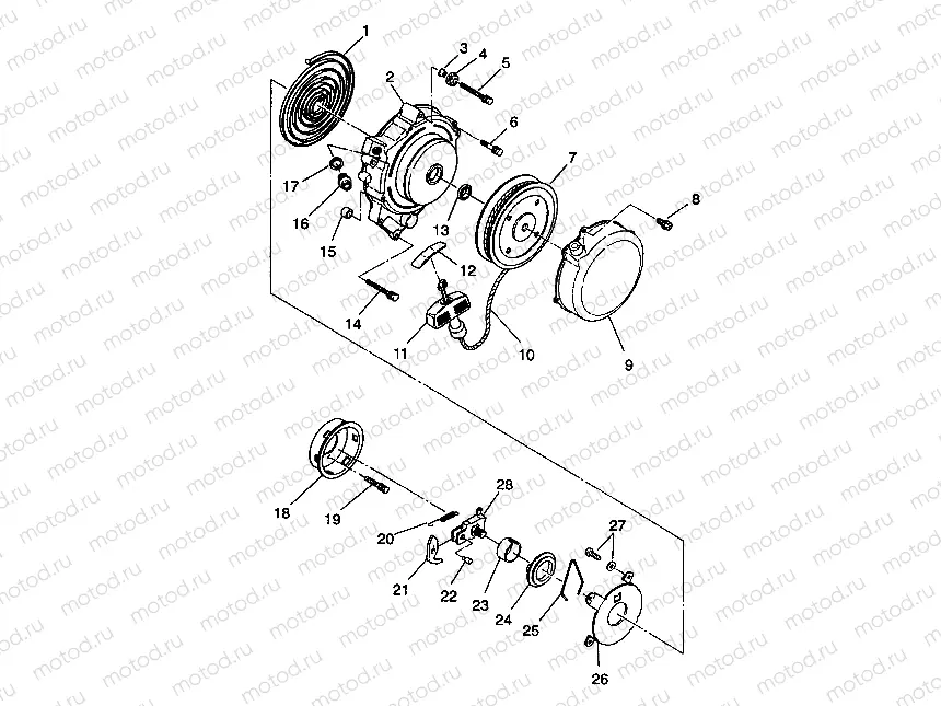 RECOIL STARTER 4X4 250 W938127 (4924042404038A) | RECOIL STARTER 4X4 250 W938127 (4924042404038A)