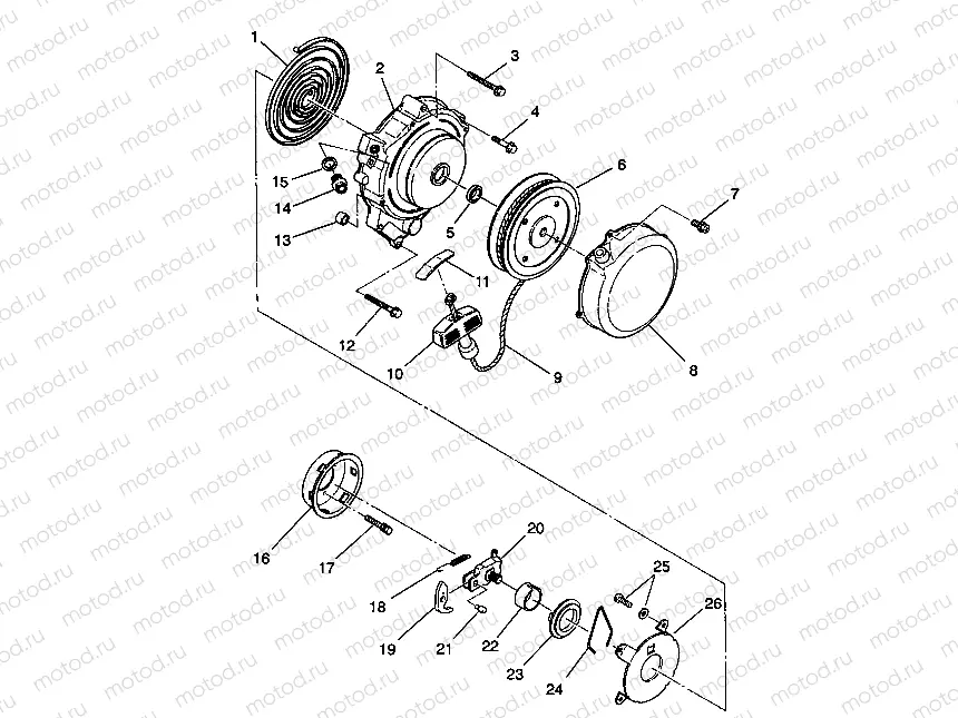 RECOIL STARTER 6X6 350L W938739 (4924062406048A) | RECOIL STARTER 6X6 350L W938739 (4924062406048A)