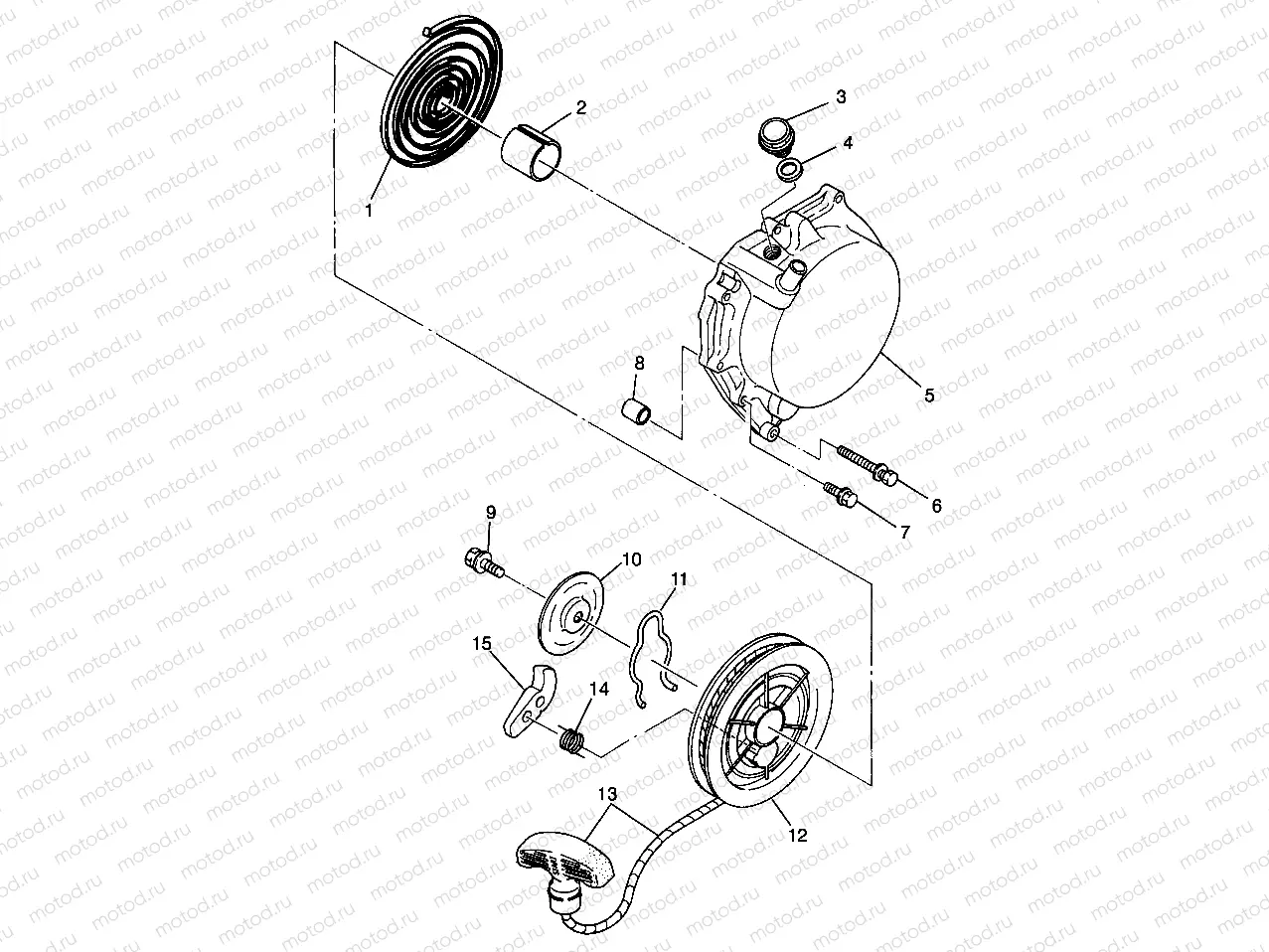 RECOIL STARTER 6X6 400L W968740 and 6X6 400L Norwegian N968740 (4935963596D014) | RECOIL STARTER 6X6 400L W968740 and 6X6 400L Norwegian N968740 (4935963596D014)