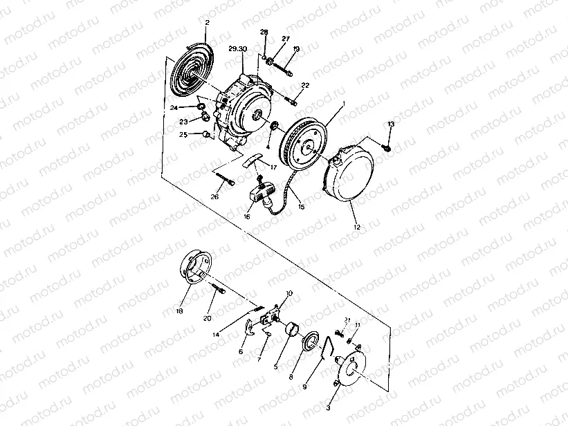 RECOIL STARTER ASSEMBLY   250 2X4 - Update (4919781978039A) | RECOIL STARTER ASSEMBLY   250 2X4 - Update (4919781978039A)