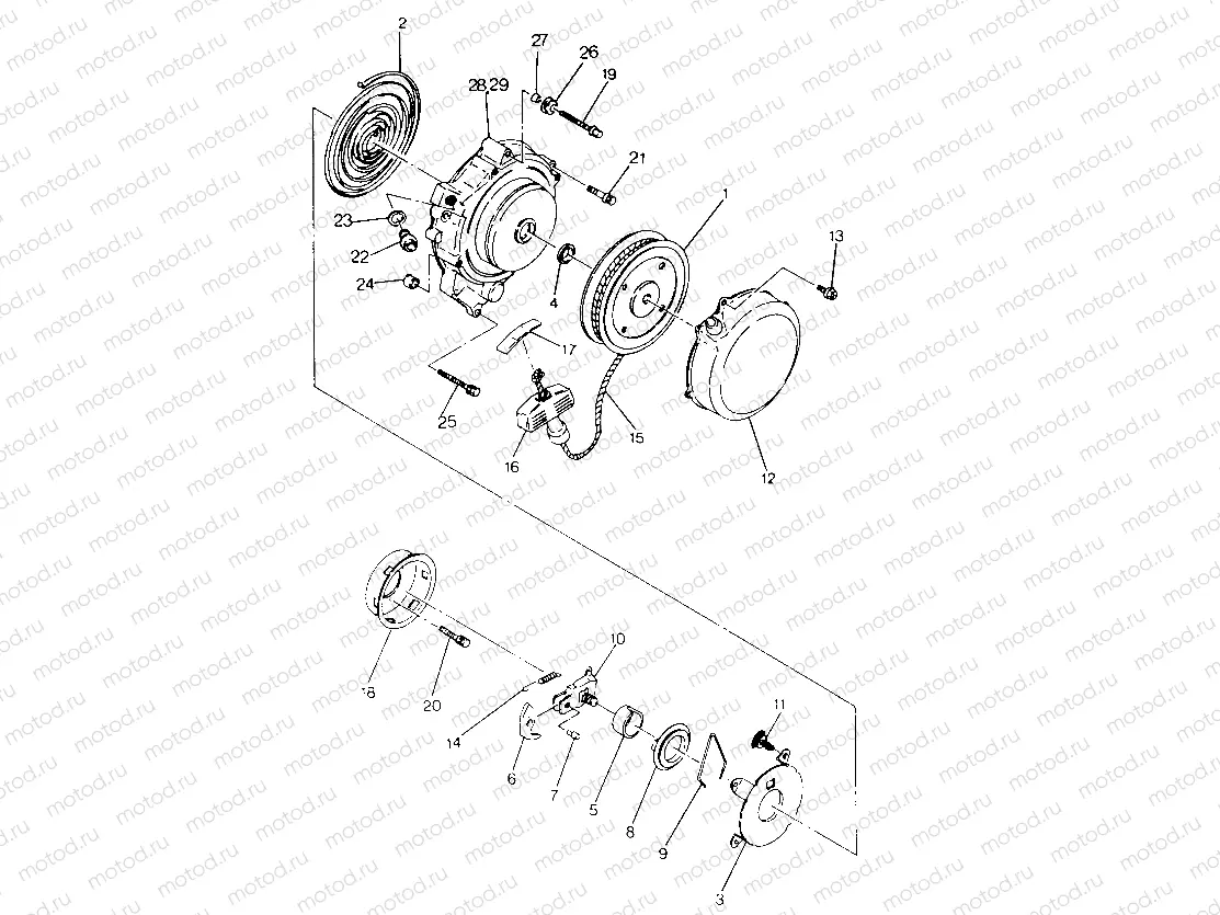 RECOIL STARTER ASSEMBLY 250 4x4 / W928127 (4922872287D005) | RECOIL STARTER ASSEMBLY 250 4x4 / W928127 (4922872287D005)