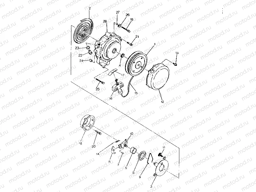 RECOIL STARTER ASSEMBLY 250 6x6 / W928727 (4922842284049A) | RECOIL STARTER ASSEMBLY 250 6x6 / W928727 (4922842284049A)