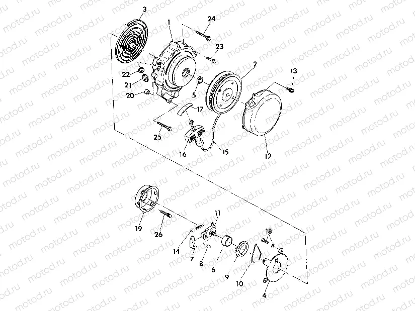RECOIL STARTER ASSEMBLY 350 2X4 / W927539 (4922882288038A) | RECOIL STARTER ASSEMBLY 350 2X4 / W927539 (4922882288038A)