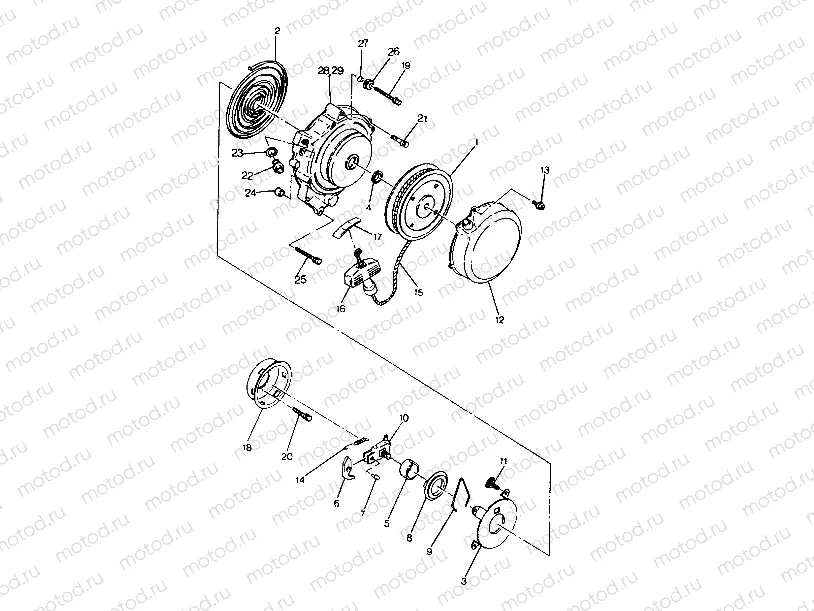RECOIL STARTER ASSEMBLY BIG BOSS 4X6 (4919801980043A) | RECOIL STARTER ASSEMBLY BIG BOSS 4X6 (4919801980043A)
