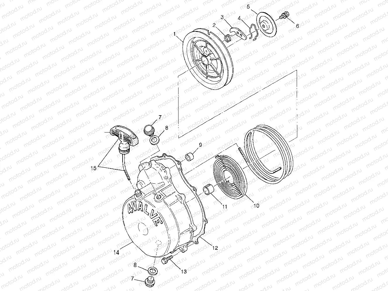 RECOIL STARTER Magnum 4X4 W97AC42A | RECOIL STARTER Magnum 4X4 W97AC42A, Swedish Magnum 4X4 S97AC42E and Norwegi (4940834083D006)