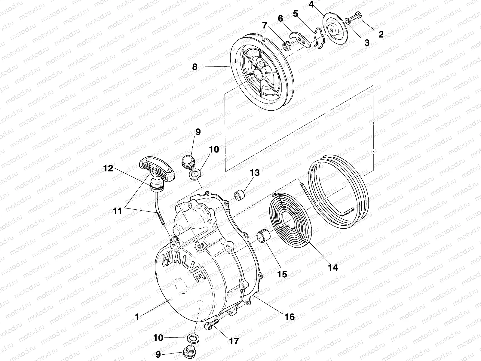 RECOIL STARTER - W958144 (4926862686d011) | RECOIL STARTER - W958144 (4926862686d011)