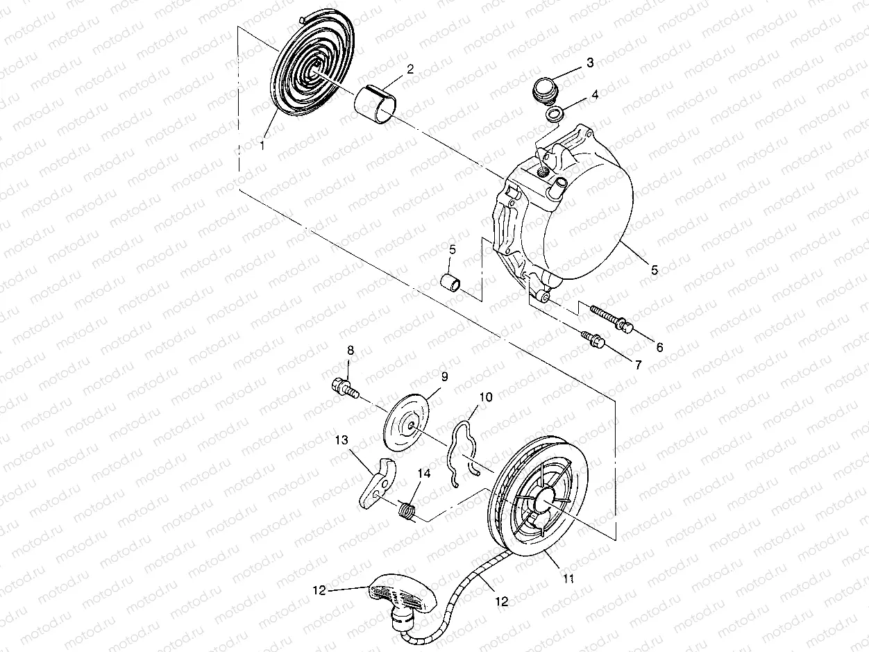 RECOIL STARTER XPLORER 400L W969140 (4935983598D004) | RECOIL STARTER XPLORER 400L W969140 (4935983598D004)