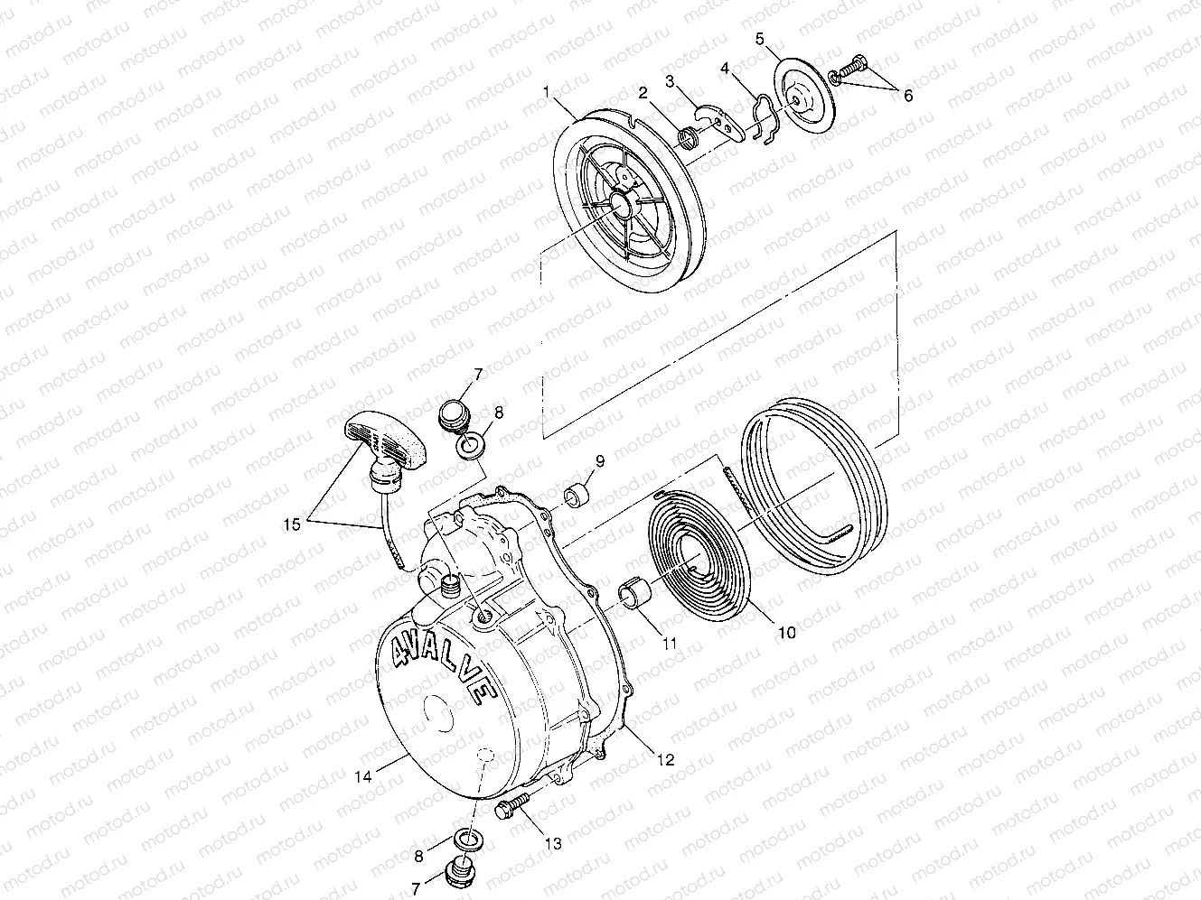 RECOIL STARTER  XPLORER 500 W97CD50A (4941354135D007) | RECOIL STARTER  XPLORER 500 W97CD50A (4941354135D007)