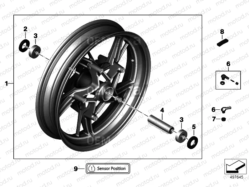 RETROFIT CAST WHEEL, FRONT, OPTION 719