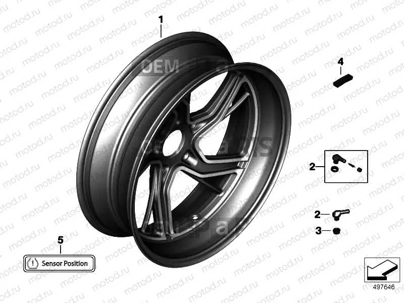 RETROFIT CAST WHEEL, REAR, OPTION 719