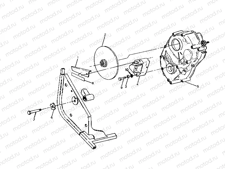 RH GEARCASE and BRAKE MOUNTING 250  2X4 - Update (4919781978029A) | RH GEARCASE and BRAKE MOUNTING 250  2X4 - Update (4919781978029A)