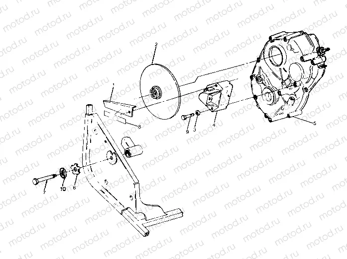 RH GEARCASE and BRAKE MOUNTING  Trail Boss - Update (4919771977029A) | RH GEARCASE and BRAKE MOUNTING  Trail Boss - Update (4919771977029A)