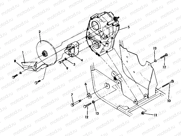 RH GEARCASE/BRAKE MOUNTING   350 2X4 - Update (4919821982031A) | RH GEARCASE/BRAKE MOUNTING   350 2X4 - Update (4919821982031A)