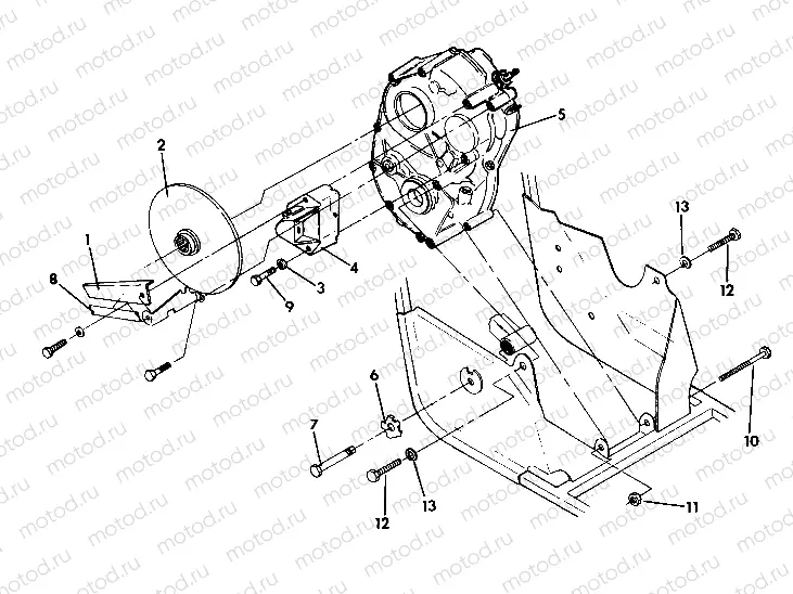 RH GEARCASE/BRAKE MOUNTING 350 4X4 - Update (4919831983032A) | RH GEARCASE/BRAKE MOUNTING 350 4X4 - Update (4919831983032A)