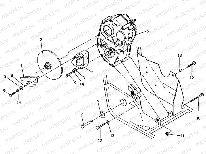 RH GEARCASE/BRAKE MOUNTING Trail Boss / W928527 (4922892289029A) | RH GEARCASE/BRAKE MOUNTING Trail Boss / W928527 (4922892289029A)