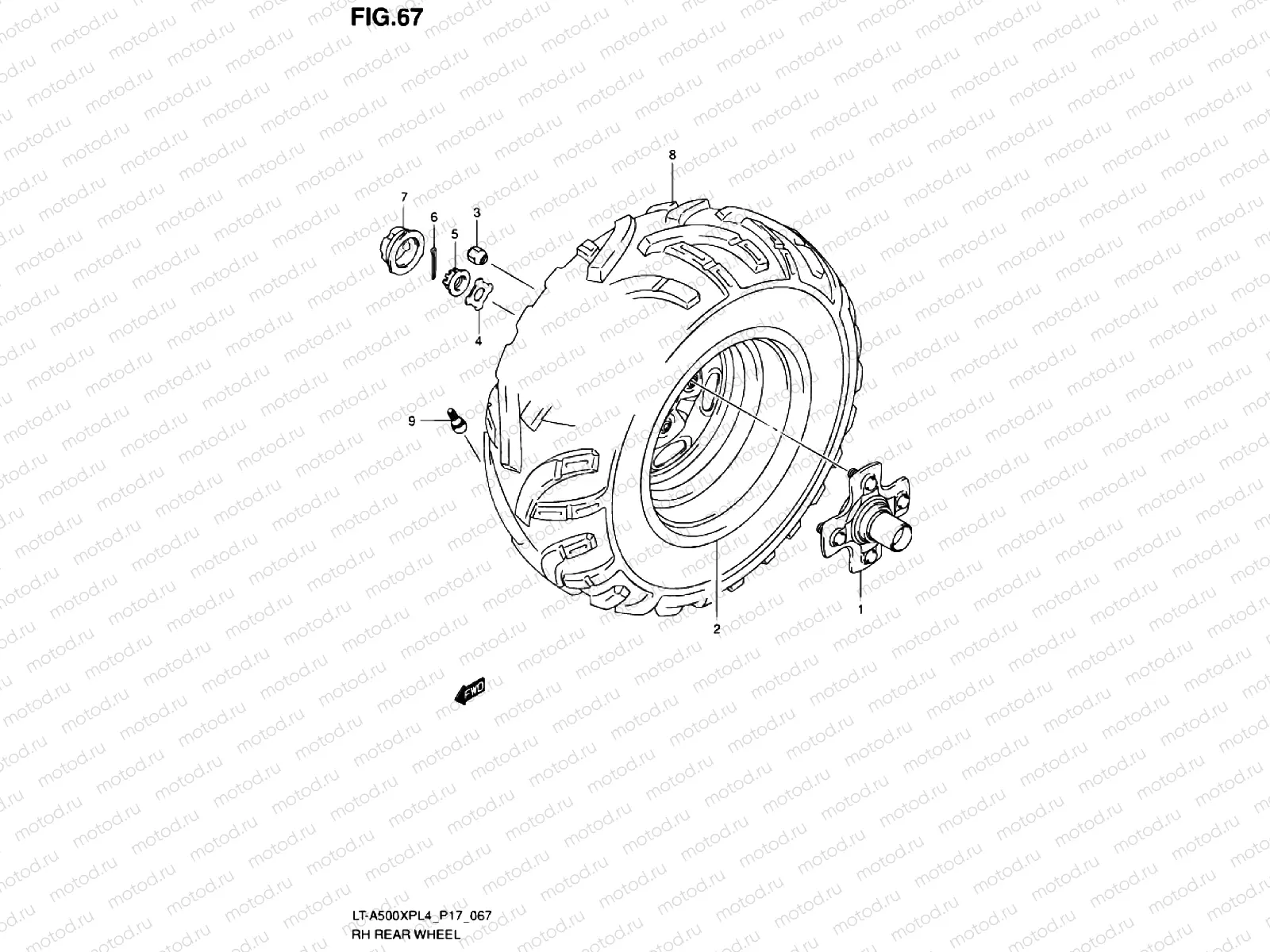 RH REAR WHEEL (LT-A500XPL4 P17)