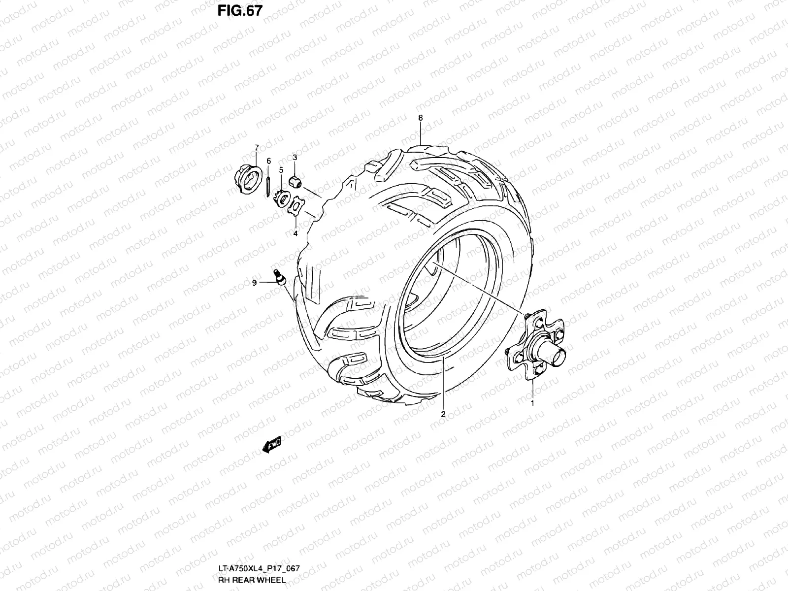 RH REAR WHEEL (LT-A750XL4 P17)
