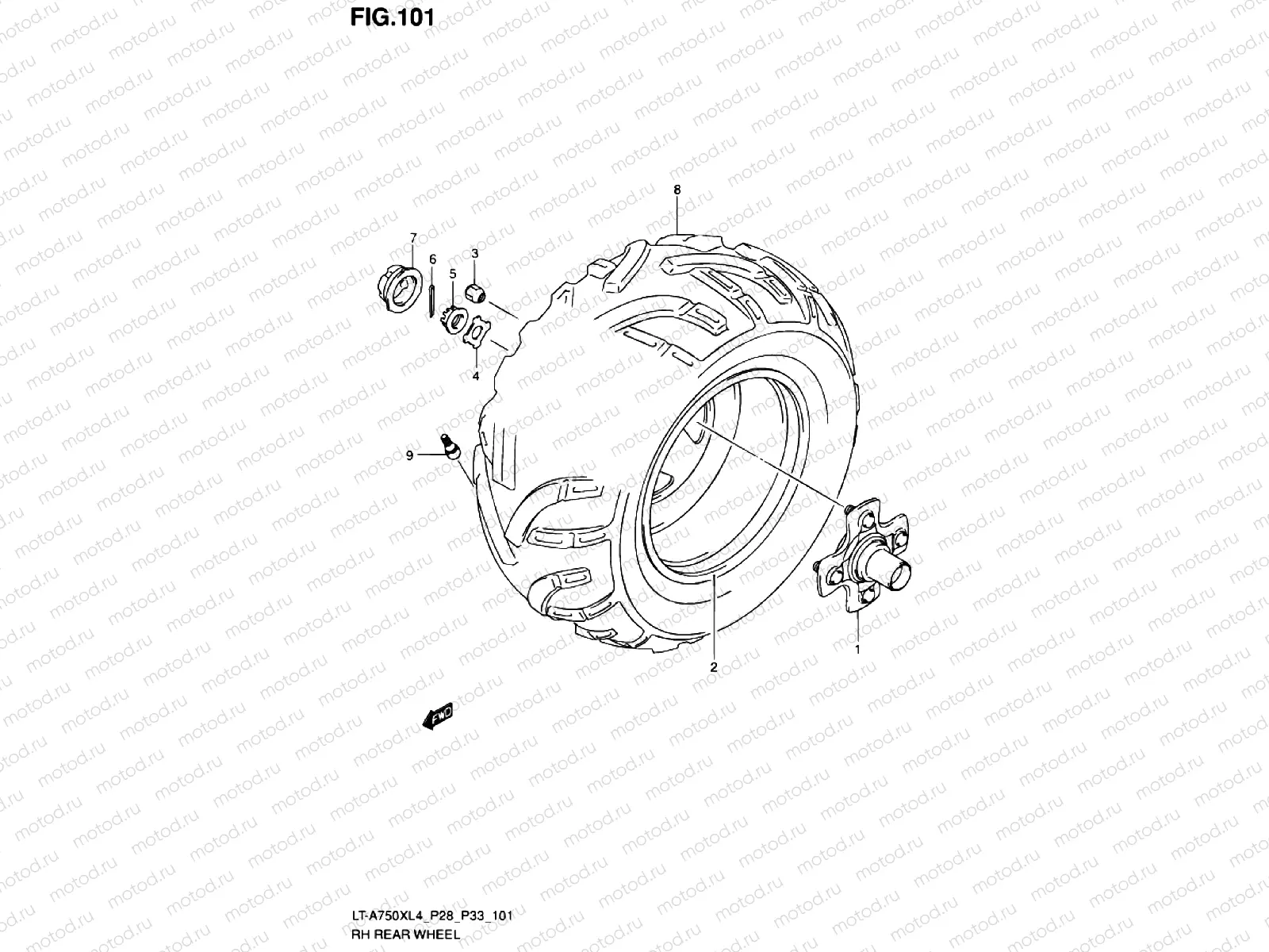 RH REAR WHEEL (LT-A750XL4 P33)