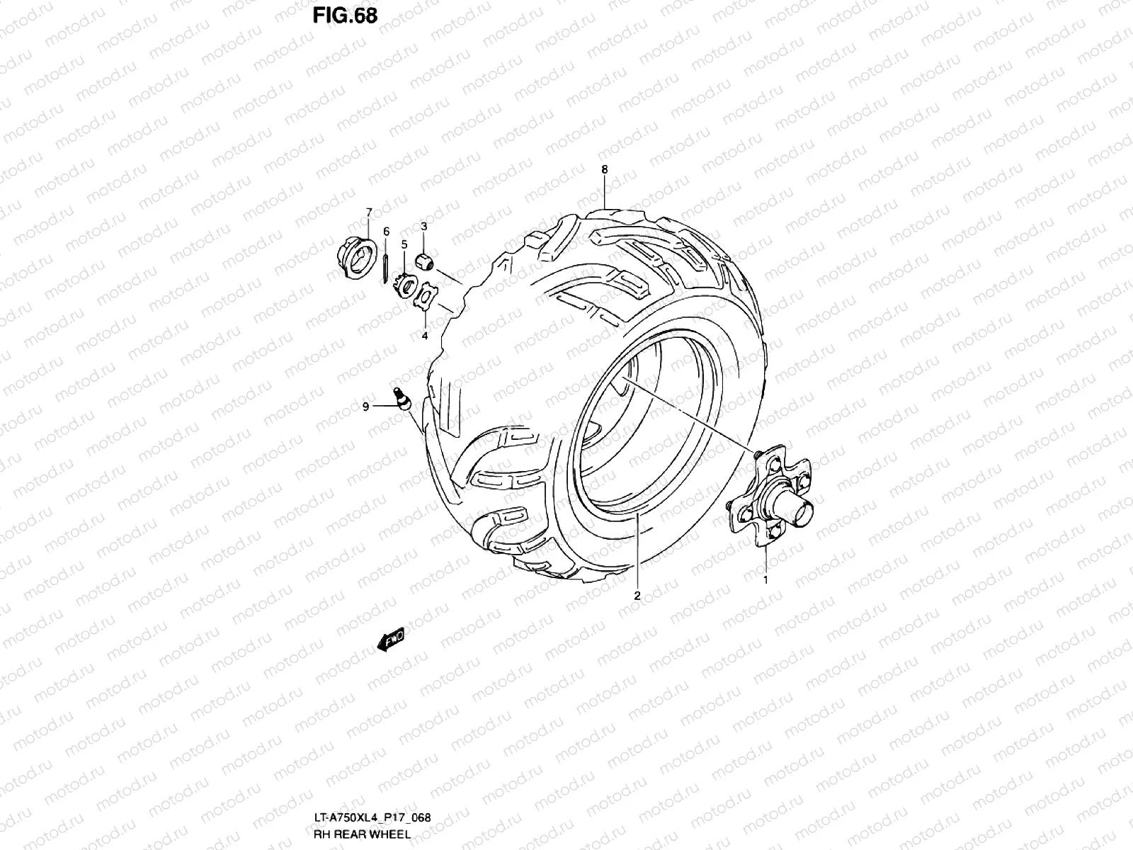 RH REAR WHEEL (LT-A750XZL4 P17)