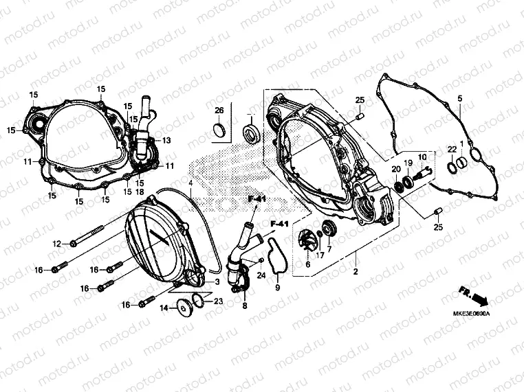 RIGHT CRANKCASE COVER / WATER PUMP