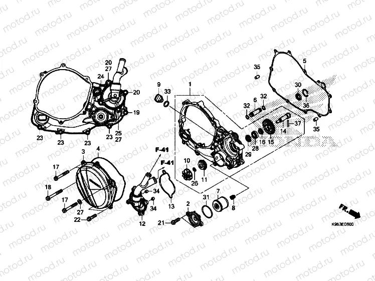 RIGHT CRANKCASE COVER / WATER PUMP