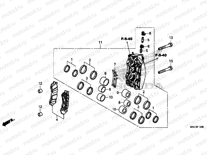 RIGHT FRONT BRAKE CALIPER