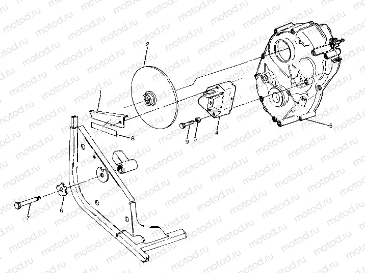 Right Hand Gearcase and Brake Mounting (4915951595034A) | Right Hand Gearcase and Brake Mounting (4915951595034A)