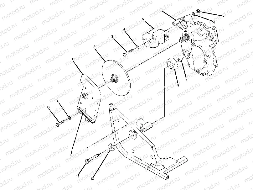 Right Hand Gearcase and Brake Mounting (4916331633029A) | Right Hand Gearcase and Brake Mounting (4916331633029A)