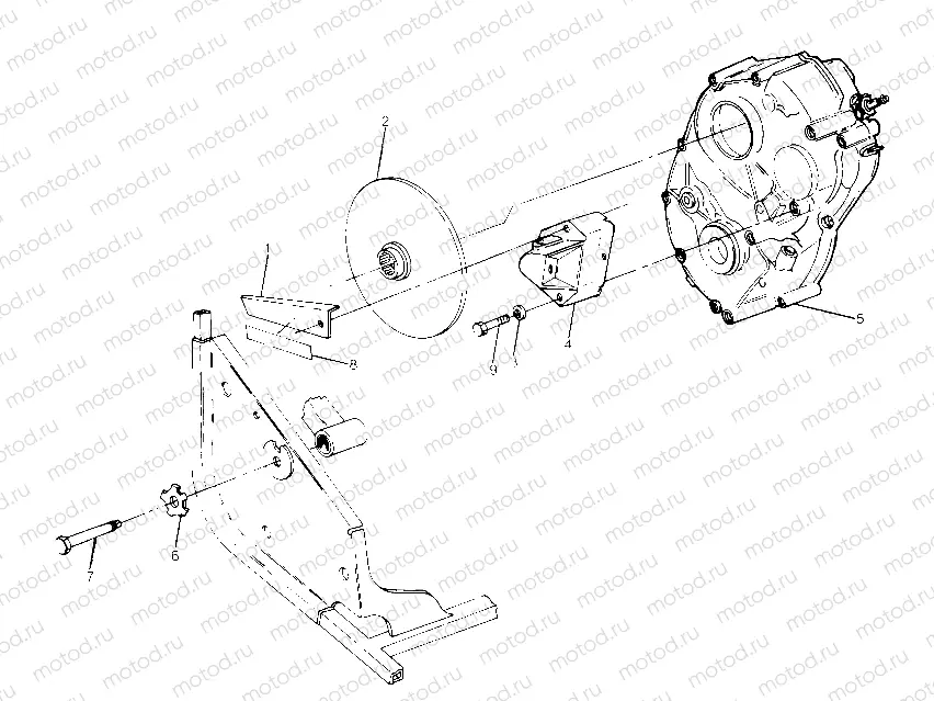 Right Hand Gearcase and Brake Mounting (4916351635031A) | Right Hand Gearcase and Brake Mounting (4916351635031A)