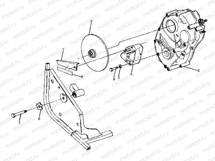 Right Hand Gearcase and Brake Mounting (4916361636034A) | Right Hand Gearcase and Brake Mounting (4916361636034A)