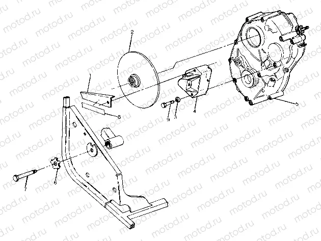 Right Hand Gearcase and Brake Mounting (4917711771029A) | Right Hand Gearcase and Brake Mounting (4917711771029A)