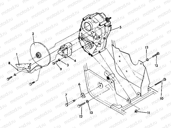 Right Hand Gearcase and Brake Mounting (4918541854032A) | Right Hand Gearcase and Brake Mounting (4918541854032A)