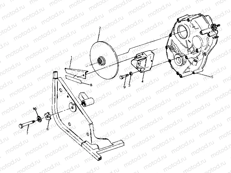 RIGHT HAND GEARCASE and BRAKE MOUNTING BIG BOSS 4X6 (4919801980034A) | RIGHT HAND GEARCASE and BRAKE MOUNTING BIG BOSS 4X6 (4919801980034A)