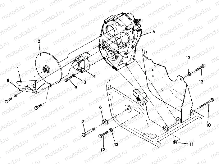 Right Hand Gearcase and Brake Mounting Updated 5/90 (4917731773031A) | Right Hand Gearcase and Brake Mounting Updated 5/90 (4917731773031A)