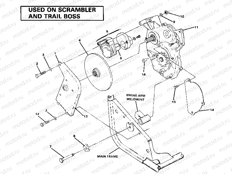 Right Hand Gearcase & Brake Mounting. (4911991199037A) | Right Hand Gearcase & Brake Mounting. (4911991199037A)