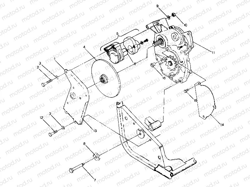 Right Hand Gearcase & Brake Mounting (4913491349029A) | Right Hand Gearcase & Brake Mounting (4913491349029A)