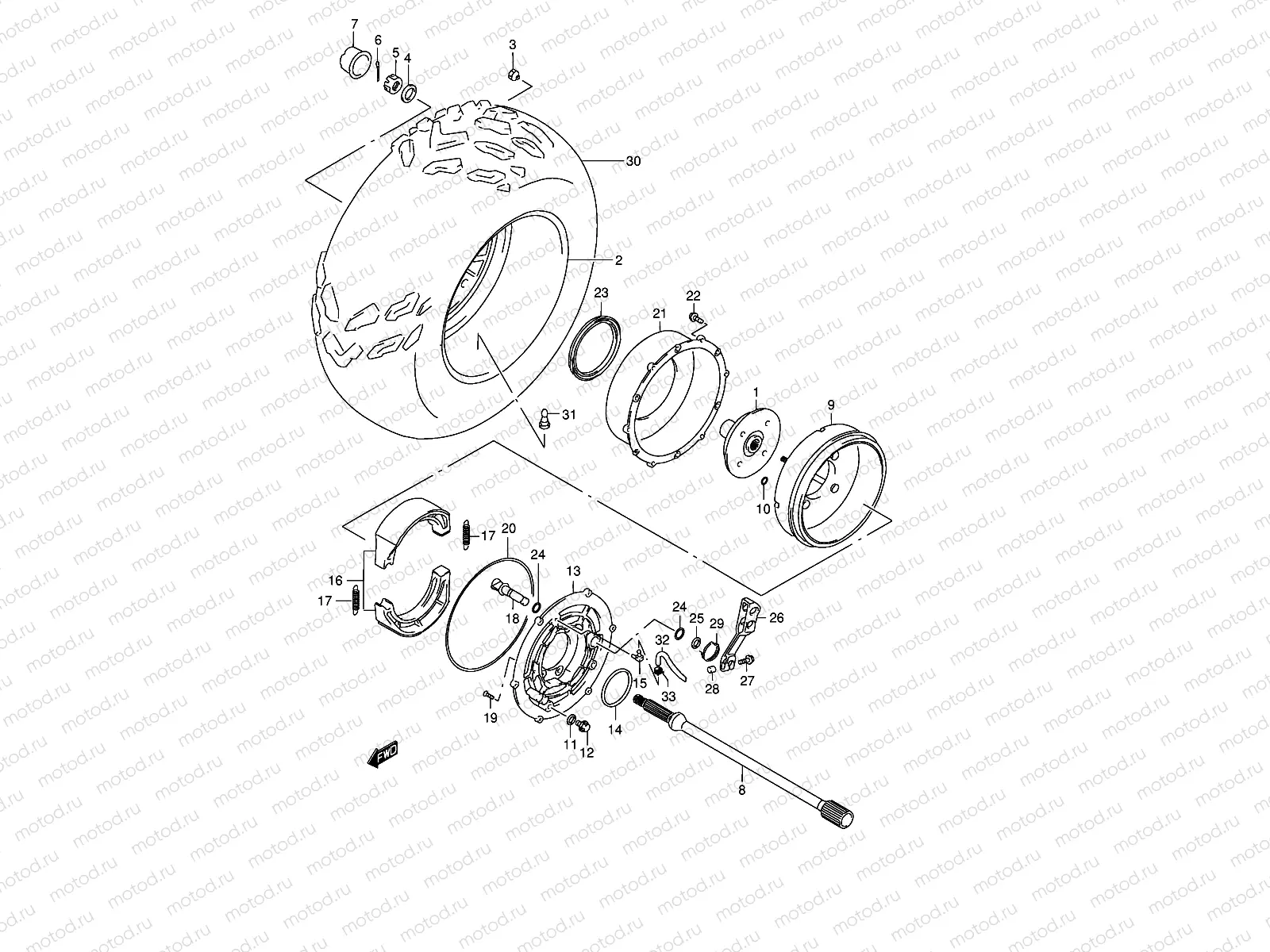 RIGHT REAR WHEEL (MODEL K1/K2)
