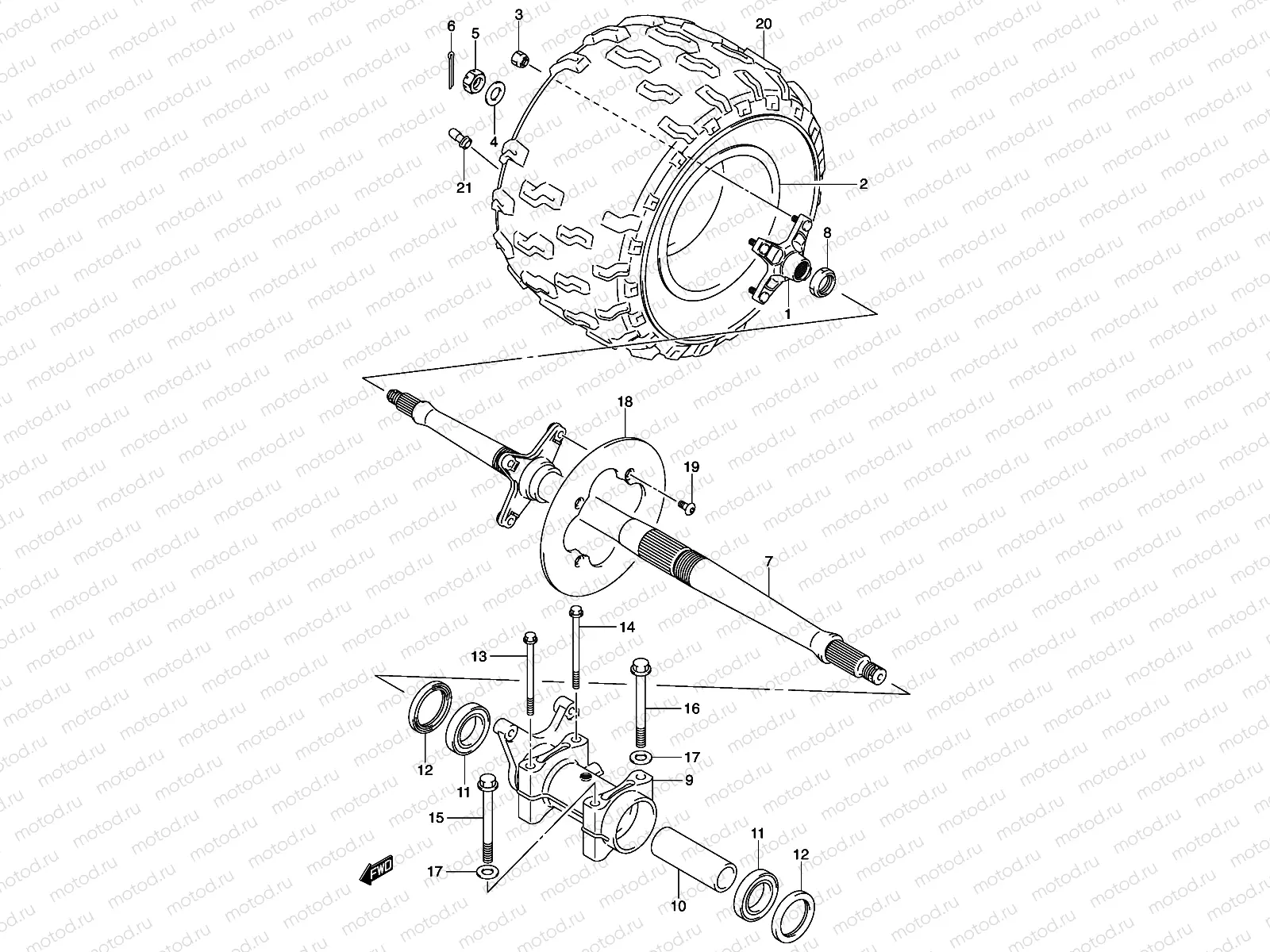 RIGHT REAR WHEEL (MODEL K3)