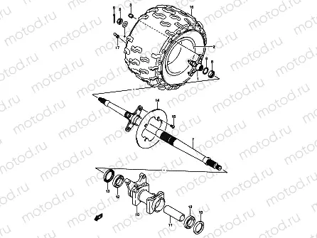 RIGHT REAR WHEEL (MODEL K5/K6/K7)