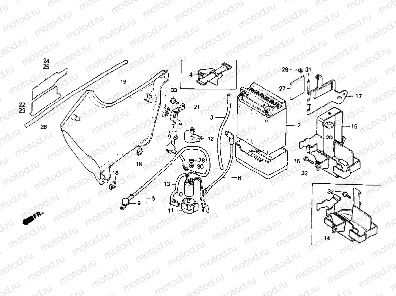 Right side cover/Battery