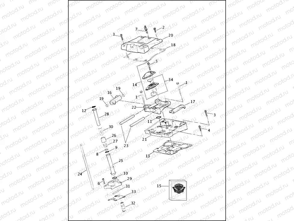 ROCKER ARM ASSEMBLY AND PUSHRODS - TWIN CAM 110â¢