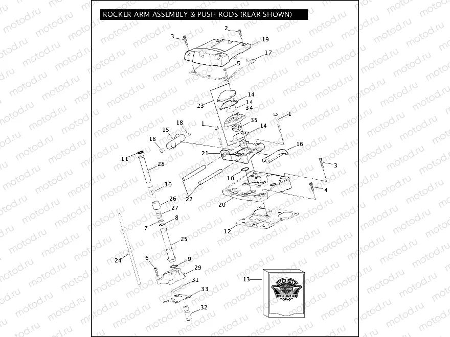 ROCKER ARM ASSEMBLY & PUSH RODS