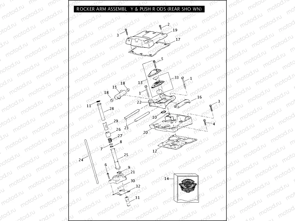 ROCKER ARM ASSEMBLY & PUSH RODS - TWIN CAM 103â¢ (1 OF 2)