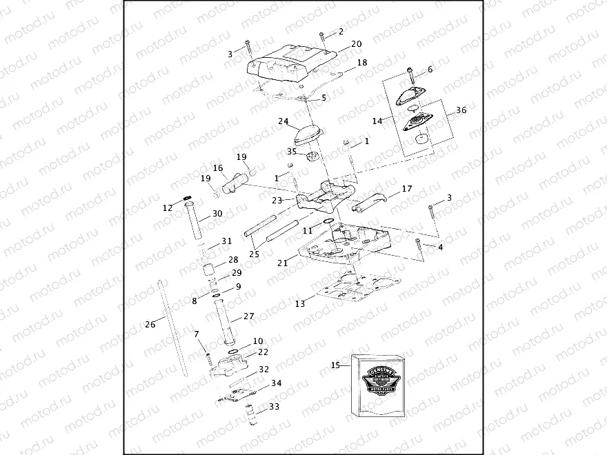 ROCKER ARM ASSEMBLY & PUSH RODS -TWIN CAM 88â¢ (1 OF 2)
